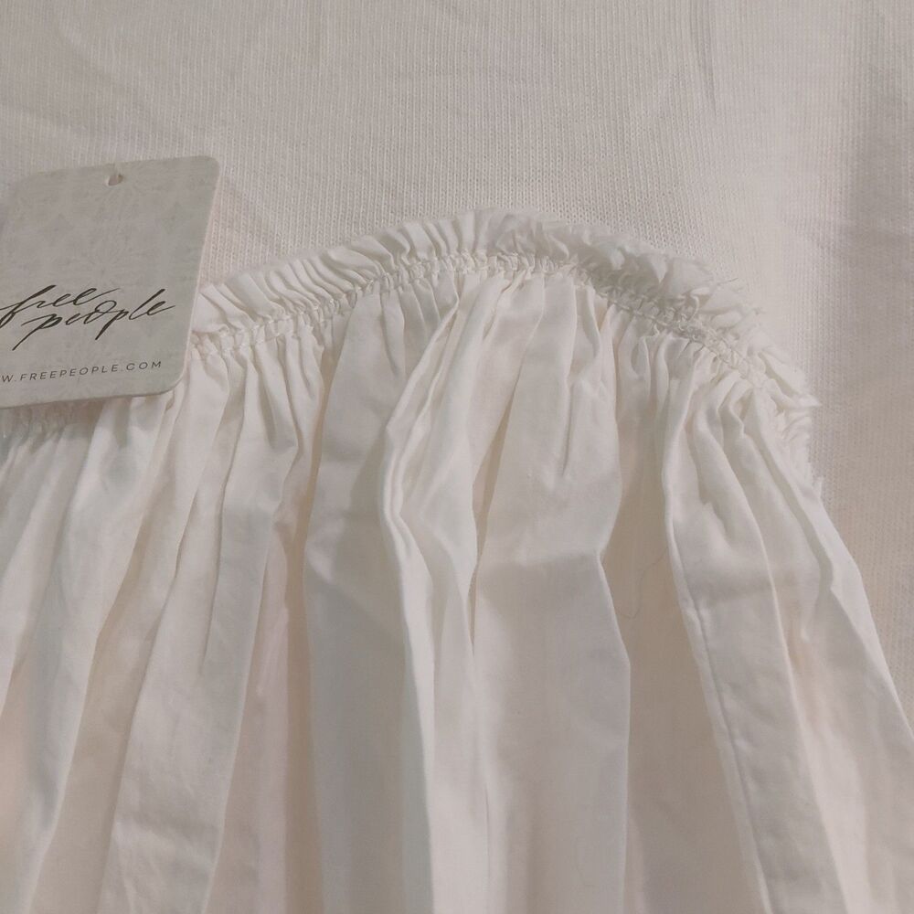 Free People MWT $128 Sz SMALL Catalina Mini Dress Babydoll Sweetheart Pleating - Picture 7 of 14